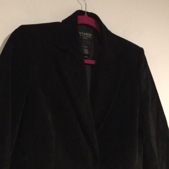Black velvet blazer-Studio by Liz Claiborne petite - Picture 6 of 7